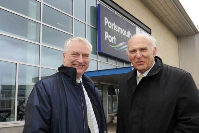 City councillor Gerald Vernon-Jackson with Sir Vince Cable at Portsmouth International Port. Picture: Malcolm Wells