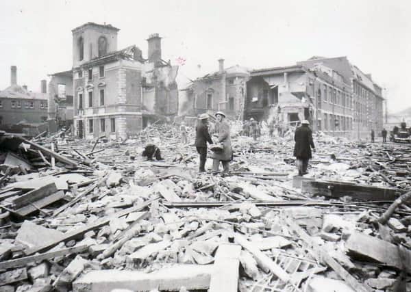 The Royal Portsmouth Hospital in Commercial Road was hit three times by bombs during the War