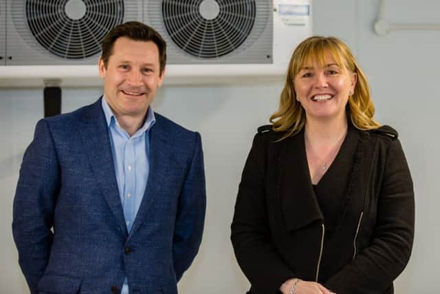 Holloway Iliffe & Mitchell director Tom Holloway and Quattro Foods managing director Sam Brower. Picture: Anna Rainbow