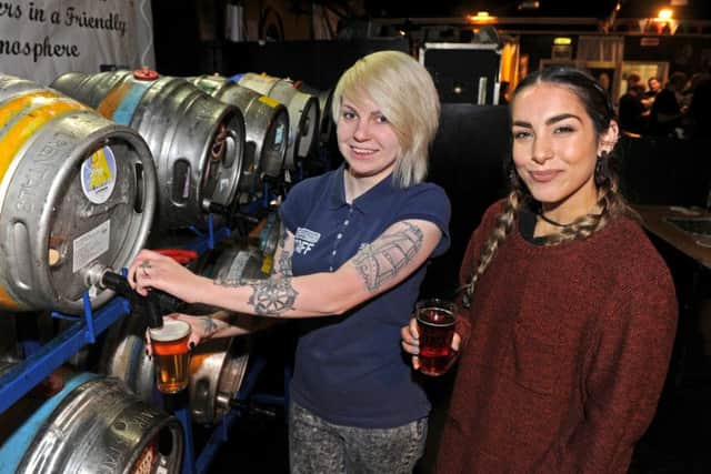 Bethany Kelly, left, and Dani Hackett behind the bar at Beerex in 2016
Picture: Ian Hargreaves (160551-3)