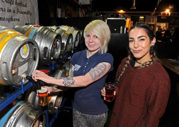 Bethany Kelly, left, and Dani Hackett behind the bar at Beerex in 2016
 Picture: Ian Hargreaves (160551-3)