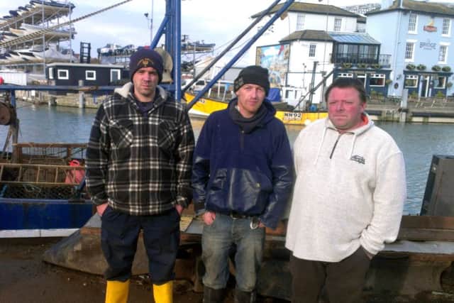 Fishermen Shane Stratton, Peter Williams and Mark Sevier