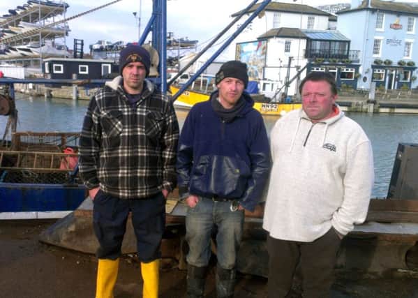 Fishermen Shane Stratton, Peter Williams and Mark Sevier