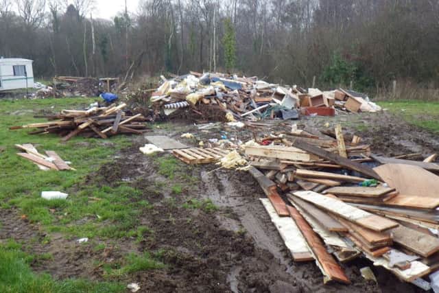 Rubbish dumped in Firgrove Lane in Wickham. Picture: Environment Agency