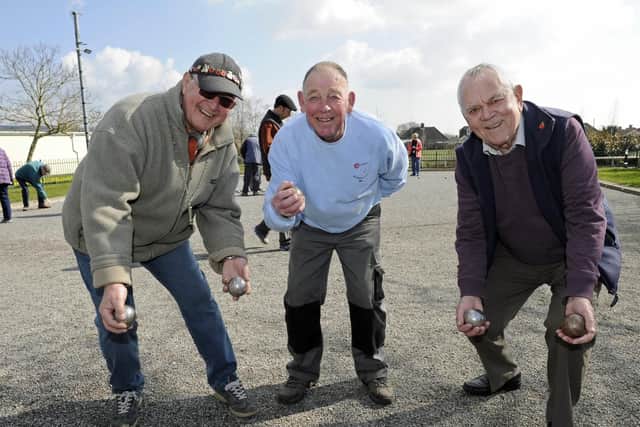Portchester Petanque Club. (l to r), Wally Walton, Bill Wright, Nick Hall.
Picture Ian Hargreaves (180436-1)