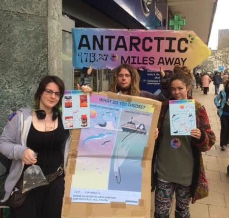 Portsmouth Greenpeace supporters on their protest