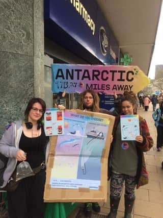Portsmouth Greenpeace supporters on their protest