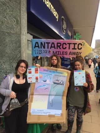 Portsmouth Greenpeace supporters on their protest
