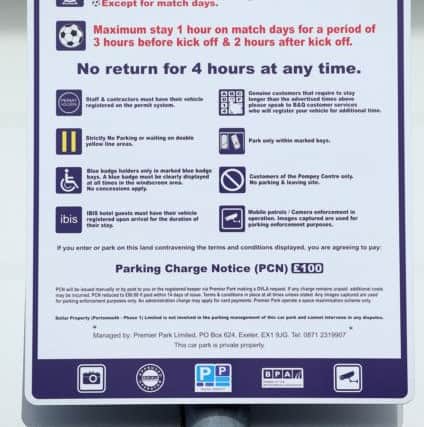 A sign in the B&Q car park at the Pompey Centre, Fratton      Picture: Chris Moorhouse
