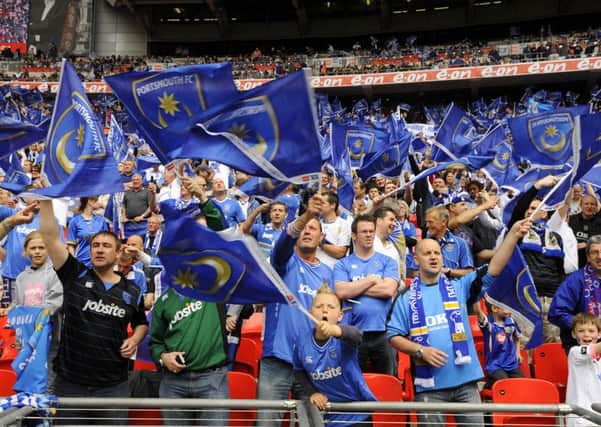 Sea of blue - 

Pompey fans at Wembley Stadium when the club played Chelsea in the FA Cup Final, 2010     Picture: Allan Hutchings (101533-148)