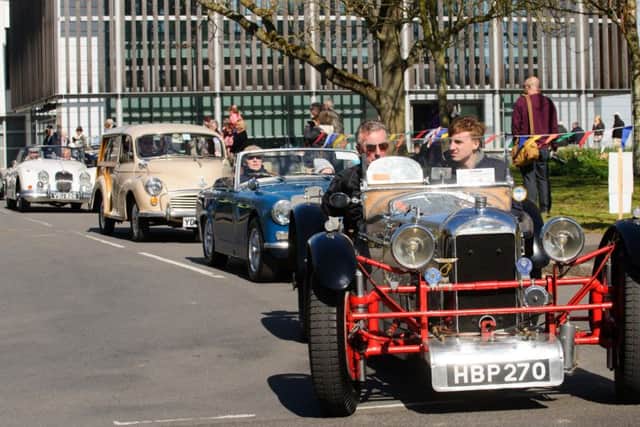The mayor of Havants Classic Vehicle Run sets off from The Plaza Picture: Allan Hutchings
