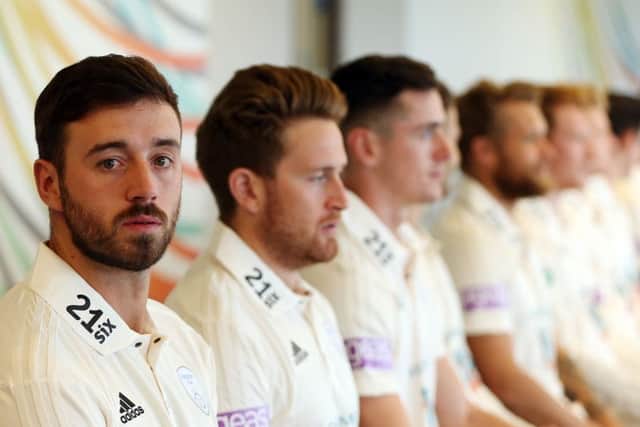 Captain James Vince, left. Hampshire Cricket Press Day, Ageas Bowl, Hedge End          Picture: Chris Moorhouse                    Monday 10th April 2018                    FOR EDITORIAL USE ONLY PPP-181004-180932006
