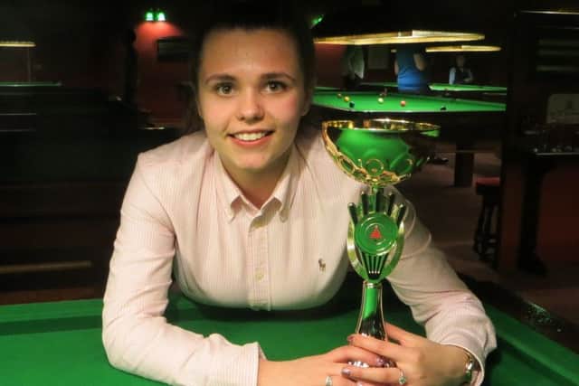 Chloe White toasts her Cuestars South of England under-21 silver tour title