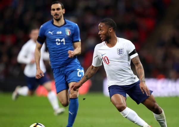 England's Raheem Sterling during the international friendly match at Wembley. Picture: Adam Davy/PA Wire.