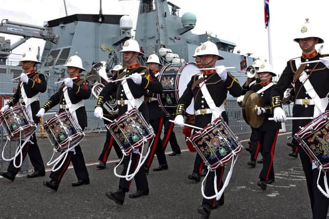 HMS Forth is welcomed into the Royal Navy Picture: LPhot Dan Rosenbaum