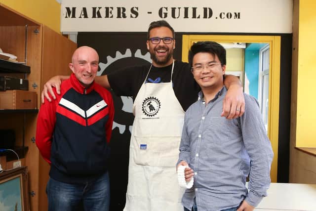 Co-founders of the Maker's Guild at Portsmouth Guildhall, from left, Gavin Hodson, Sam Asiri and Ming Wu.