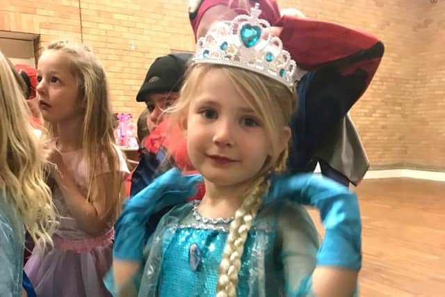 Hera Pharoah dressed as Elsa at her fifth birthday party