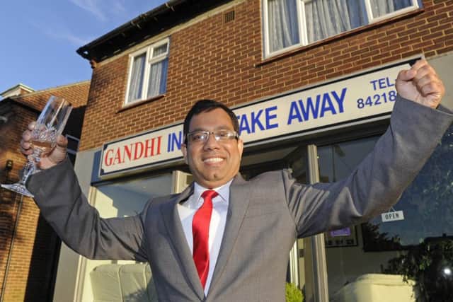 Abu-Suyeb Tanzam outside the Gandhi takeaway in Fareham. Picture: Ian Hargreaves