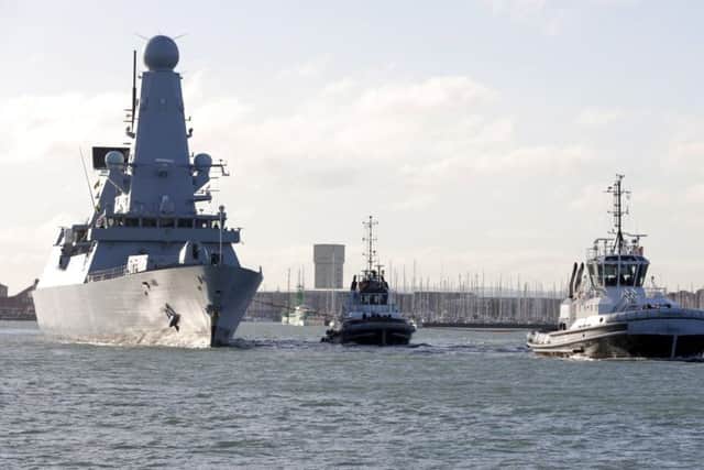 HMS Diamond, a Type 45 warship, returns home to Portsmouth in December