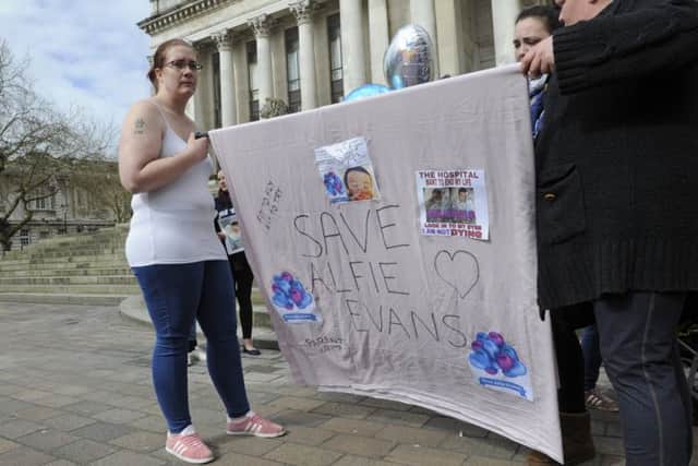A banner in support of Alfie Evans Picture: Ian Hargreaves  (180457-1)