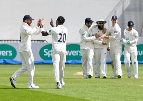 Hampshire celebrate the success on day four against Worcestershire. Picture: Neil Marshall