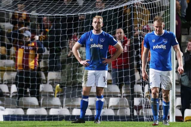 Jack Whatmough cannot hide his disappointment at Valley Parade. Picture: Joe Pepler