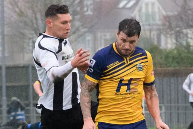 Craig McAllister returned to Gosport Borough in their heavy loss against Kettering. Picture Credit: Keith Woodland.