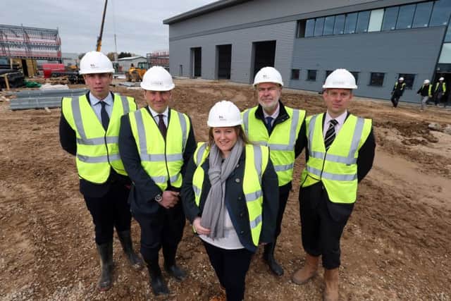 From left, Guy Jackson of Lambert Smith Hampton; Tom Hughes, director of Canmoor Developments; leader of Portsmouth City Council Cllr Donna Jones; Robin Dickens of Lambert Smith Hampton; and Nick Tutton of CBRE Picture: Chris Moorhouse