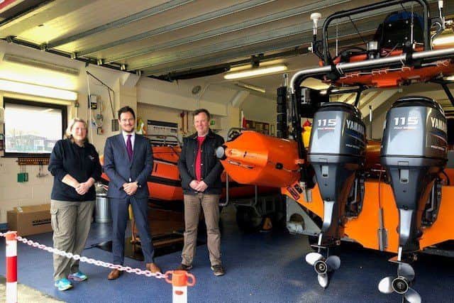 Portsmouth South MP Stephen Morgan on a visit to the Portsmouth Lifeboat station in Eastney