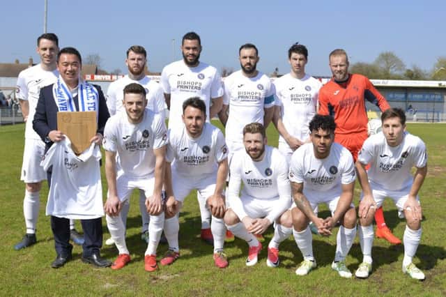 Alan Mak MP with the Havant & Waterlooville FC team before the game against St Albans City