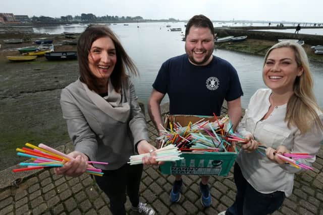 The news has been welcomed by the Final Straw Solent team, from left, Lissie Pollard, Giles Babb and Bianca Carr Picture: Chris Moorhouse