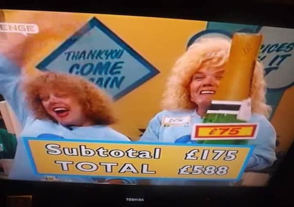 Rosalind Anderson and Doreen Sparkes on Supermarket Sweep in 1993