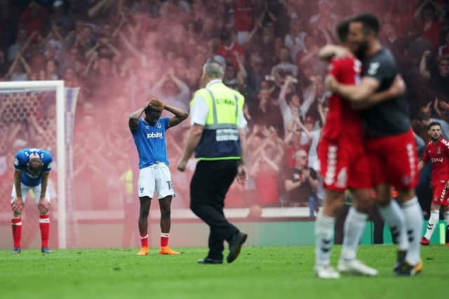 Pompey lost to Charlton on a frustrating day at Fratton Park. Picture: Joe Pepler