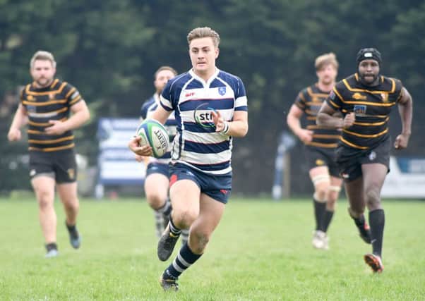 Reuben Knight finds space to run in one of Havant's nine tries. Picture: Neil Marshall (180422-190)