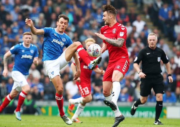 Pompey's Kal Naismith against Charlton in their League One game this afternoon. Picture: Joe Pepler
