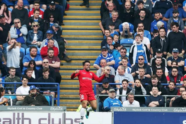 Charlton celebrated victory at Fratton Park. Picture: Joe Pepler