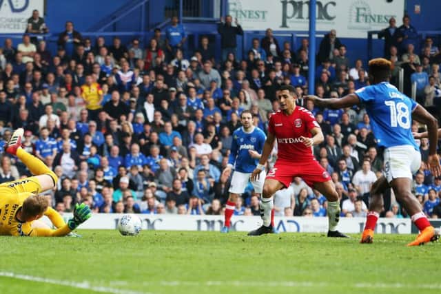Jamal Lowe was the pick of the Pompey bunch. Picture: Joe Pepler