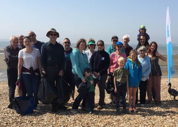 Volunteers who helped with the beach clean
