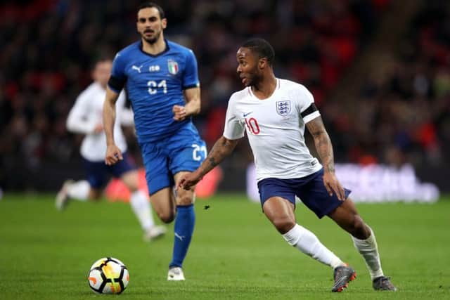 England's Raheem Sterling during the international friendly match at Wembley Stadium, London. Adam Davy/PA Wire.