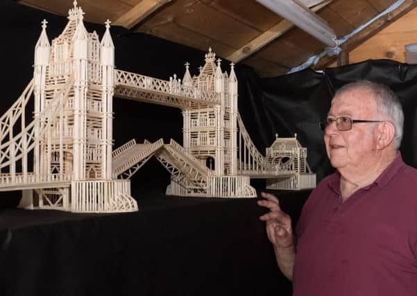 Roger Lemon with his model of Tower Bridge
Picture by Keith Woodland