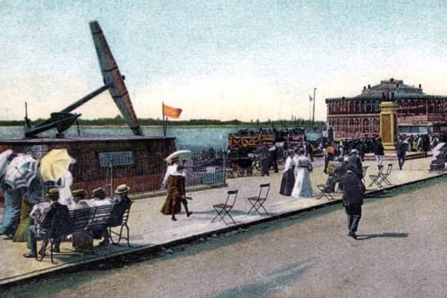 HMS Victorys anchor on display in the Edwardian period on the seafront. Picture: Robert James Collection