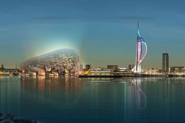 An artist's impression for Pompey's ambitious plans for a new stadium at The Hard they released on April 24, 2007