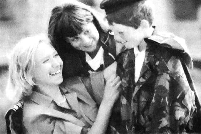 jpns 260518 retro may 2018
Marines - Nine-year-olds Thomas Mayhead and Julie Foster become marines with help from Shelly Harris