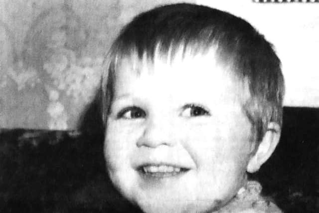 Mark Wapshare, two, at his home