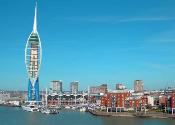 A view of Gunwharf Quays and the Spinnaker Tower