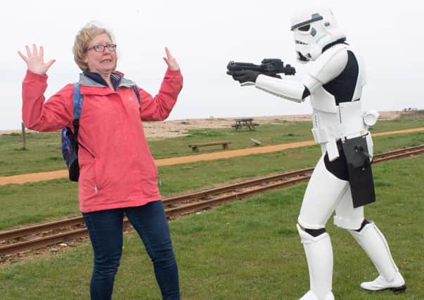 Vicki Bennett comes face to face with a stormtrooper    Picture: Keith Woodland