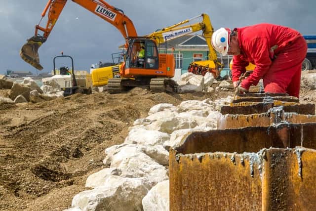 Work being carried out to repair the Sea wall at SouthseaPicture: Steve Lewis