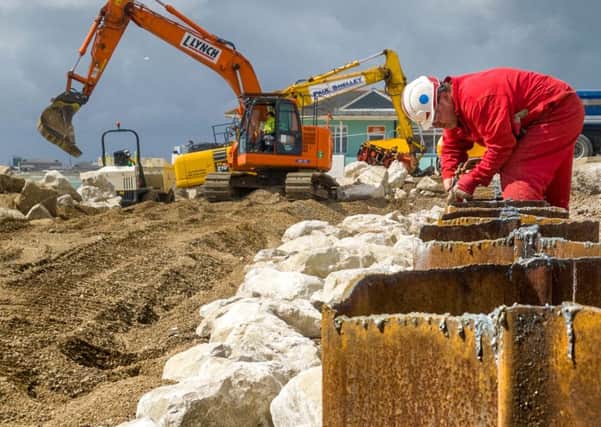 Work being carried out to repair the Sea wall at Southsea
Picture: Steve Lewis