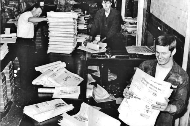 A scene in the despatch office of the Evening News at Stanhope Road in 1968.