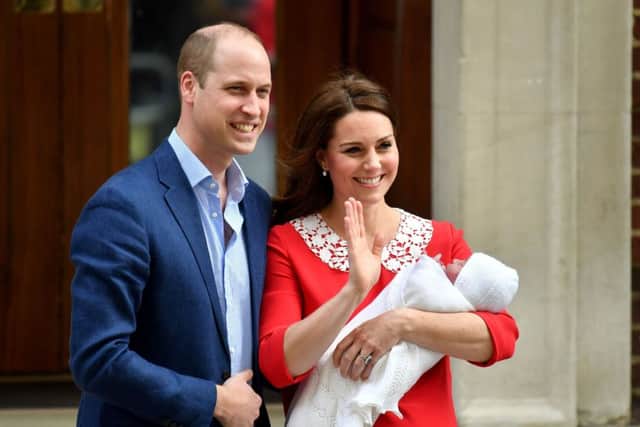 The Duke and Duchess of Cambridge and their newborn son outside the Lindo Wing at St Mary's Hospital in Paddington, London. Picture: Dominic Lipinski/PA Wire